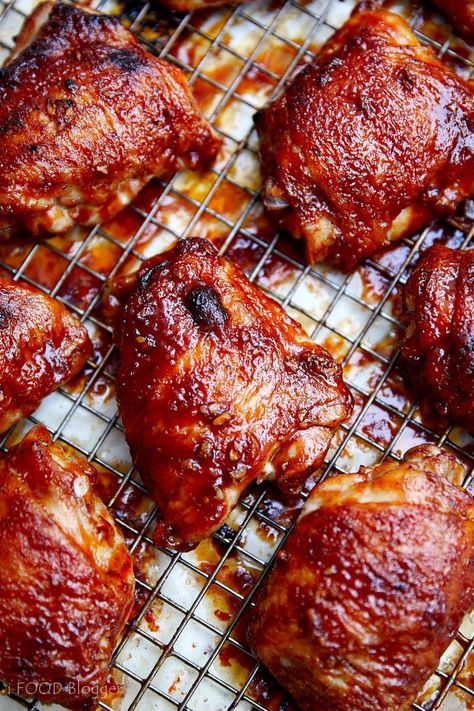 Baked Bbq Chicken Thighs Bone In, Skin On Bone In Chicken Thigh Recipes Oven, Bbq Chicken Thighs In Oven, Baked Chicken Thighs Bone In, Baked Bbq Chicken Thighs, Turkey Thigh, Barbecue Chicken Thighs, Chicken Thighs In Oven, Oven Bbq Chicken