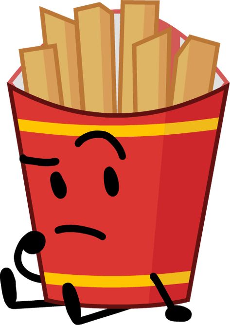 Fries is a male contestant in Battle for Dream Island Again, IDFB, Battle for BFDI and The Power of Two. He was one of the 30 recommended characters who had the opportunity to join Battle for Dream Island in "Reveal Novum", but did not receive enough votes, at 17. However, he received enough votes to participate in BFDIA, at 303 votes. Fries competed in Battle for BFDI as a member of Free Food (and was the namesake of the team), but quit in BFB 16. Fries competed in Battle for Dream Island: ... Geometry Dash Lite, Battle For Dream Island, Am Bored, I Ship It, Free Food, Favorite Books, Movies And Tv Shows, Color Coding