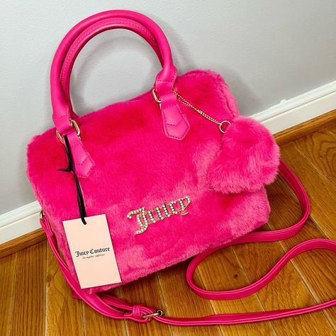 Juicy Couture Bags | Nwt Juicy Couture Hot Pink Fur Satchel Bag | Color: Pink | Size: Os Pink Juicy Couture Bag, Fall Skeleton, Juicy Couture Clothes, Skeleton Witch, Hot Pink Bag, Skull Ghost, Tiktok Famous, Juicy Couture Bracelet, Pumpkin Skull