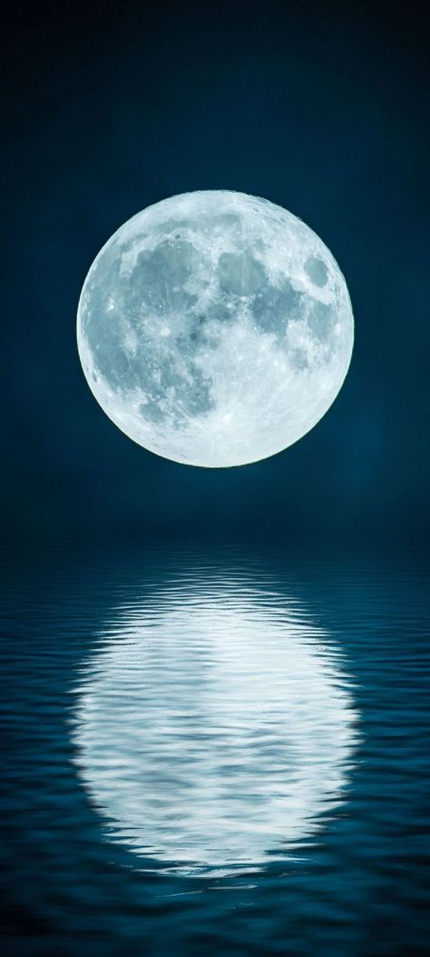 #Moon, #Water, #Night, #Dark, Full Moon Water, Beach Wallpaper Iphone, Anime Lock Screen Wallpapers, Moon Water, Dark Landscape, Blue Sky Clouds, Water Reflection, Velvet Wallpaper, Hd Phone Wallpapers