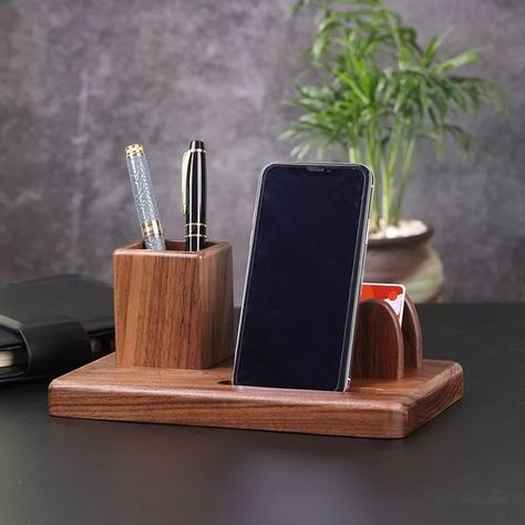 Small Wooden Desk, Walnut Wood Desk, Cherry Wood Desk, Wooden Docking Station, Desk Caddy, Wooden Desk Organizer, Wooden Pencil, Valet Tray, Desk Organization Office