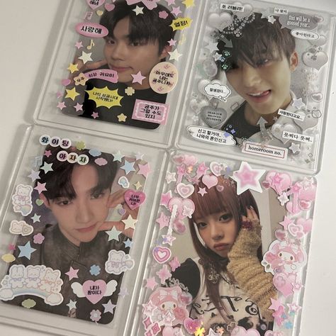 Top Loader Deco Kpop, Photocard Toploader, Photocard Deco, Pc Decoration, Sticker Deco, Kpop Deco, Toploader Deco, Study Desk Decor, Pretty Crafts