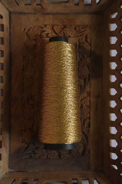 Buy Dull Gold Zari Metallic Passing/couching/gilt Thread-japan Thread/ Badla Thread metallic Thread Luneville/ Tambour Goldwork Embroidery Online in India - Etsy Goldwork Embroidery, Embroidery Online, Golden Thread, Thread Jewellery, Gold Work, Jewelry Model, Gold Thread, Work Inspiration, Gold Threads