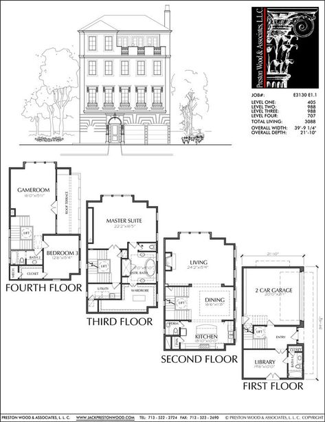 Townhome Design, Brownstone Homes, Pool House Designs, Modern Townhouse, Town Home, Home Floor Plans, Townhouse Designs, Apartment Floor Plans, Sims House Plans