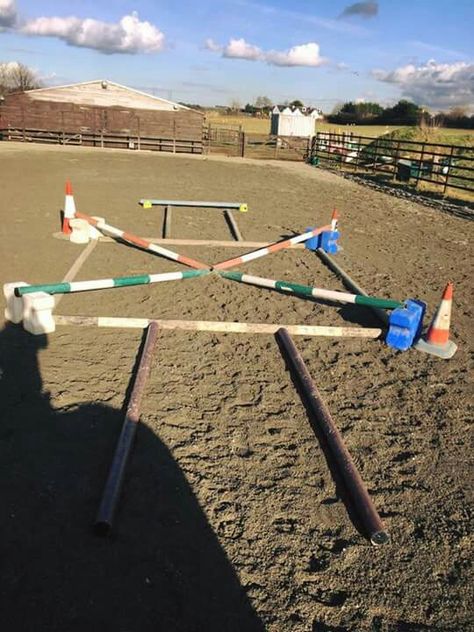 Muskelaufbau Try Jumping Courses, Stable Hacks, Pole Exercises, Horse Jumping Exercises, Riding Ideas, Horse Training Exercises, Barn Hacks, Stable Ideas, Horse Lessons