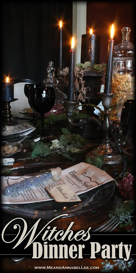 Witch Dinner Party, Witches Dinner Party, Witchy Dinner, Witches Dinner, Samhain Celebration, Witches Tea Party, Witches Party, Elegant Halloween Decor, Witches Tea