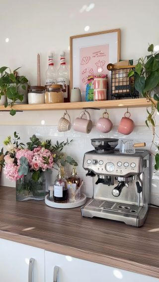 How To: Easy DIY Wall Panelling. ~ Gemma Louise Kitchen Coffee Corner, College House, Wall Paneling Diy, Dream Apartment Decor, Coffee Bar Home, Future Apartment Decor, Apartment Aesthetic, Coffee Corner, Apartment Decor Inspiration