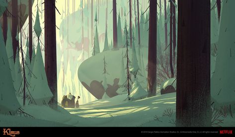 Snow Landscape Concept Art, Snow Forest Illustration, Snow Concept Art, Concept Art Forest, Forest Layout, Forest Concept Art, Campsite Ideas, Concept Environment, The Movie It