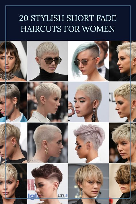 Looking for a bold makeover? Check out these 20 stylish short fade haircuts for women in 2024. From edgy pixie cuts to chic textured fades, there’s a perfect look for everyone. Short fades not only provide a fresh appearance but also make maintenance easy and can highlight your facial features beautifully. Whether you like a classic cut or something more trendy, these inspiring styles will give you the confidence to showcase your personality. Allow your hair to beautifully frame your face as you explore unique options. Tattoos In Chinese, Ultra Short Pixie Haircuts For Women, Curly Hairstyles Boys, Fade Haircut Women, Afro Fade, Short Fade Haircut, Pompadour Fade, Edgy Pixie Cuts, Edgy Pixie