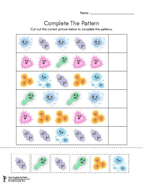 Germ Preschool Worksheets | Practice pattern making with this fun germ worksheet for kids. #earlychildhood #teacher #teachingkindergarten #learningactivities #prek Preschool Germ Activities, Healthy Habits Activities For Kids, Healthy Habits Preschool Activities, Germ Activities, Healthy Habits Kindergarten, Germs Preschool Activities, Germs For Kids, Germs Preschool, Germs Lessons