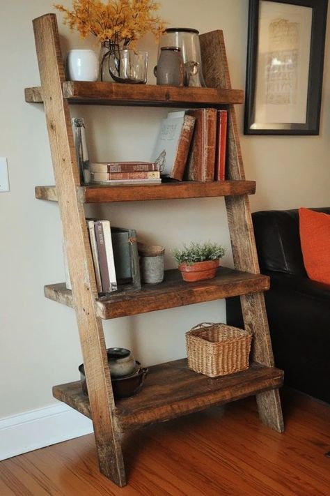 "Add charm and storage with a DIY Rustic Ladder Shelf! 🛠️🌾 This stylish and functional project is perfect for displaying your favorite decor items. Ideal for any room needing a rustic touch! 🏡✨ #RusticDecor #DIYStorage #LadderShelf" Rustic Ladder Shelf, Rustic Ladder, Ladder Shelf, Rustic Diy, Decor Items, Diy Storage, Rustic Home Decor, Rustic House, Rustic Decor