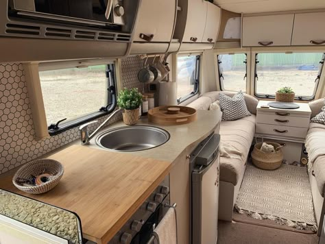 2 Berth Caravan Makeover, Caravan Organisation, Touring Caravan Makeover, Touring Caravan Interior Ideas, Caravan Design, Trailer Remodel Single Wide, Bailey Caravans, Caravan Paint, Caravan Interior Makeover