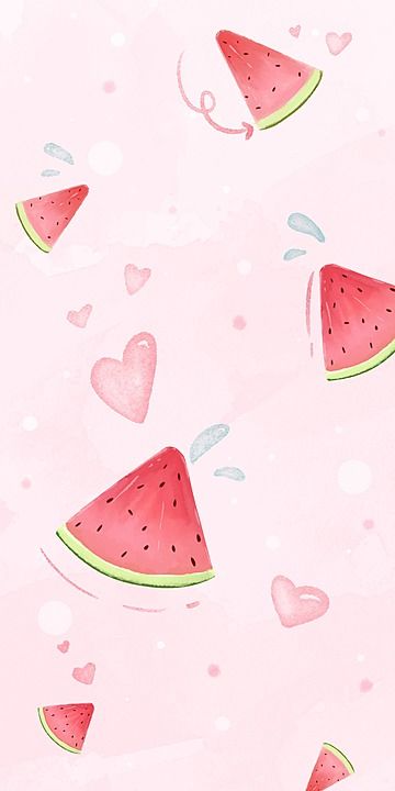 watermelon,summer,cute,wallpaper,pink,love,cut watermelon,kawaii,lovely,phone wallpaper,watercolor,fruit,food background Summer Cute Backgrounds, Watermelon Background Wallpapers, Summer Drawing Wallpaper, Cute Wallpapers Food, Watermelon Wallpaper Iphone, Watermelon Wallpaper Aesthetic, Cute Watermelon Wallpaper, Cut Wallpapers, Food Wallpaper Aesthetic