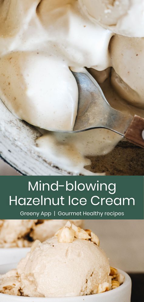 Hazelnut Ice Cream recipe Hazelnut Ice Cream Recipe, Hazelnut Gelato Recipe, Bored Baking, Hazelnut Gelato, Kohlrabi Recipes, Hazelnut Ice Cream, Hazelnut Recipes, Ninja Creamy, Roasted Hazelnuts