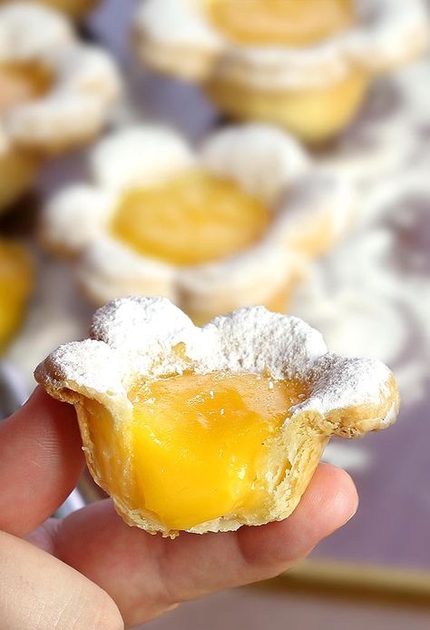 Tart Lemon Desserts, Lemon Tarts Mini Easy, Dessert Pretty, Flower Lemon Tarts, Lemon Curd Flower Tartlets, Lemon Tart Plated Dessert, Mini Lemon Tarts, Lemon Tarts, Easter Desserts Recipes