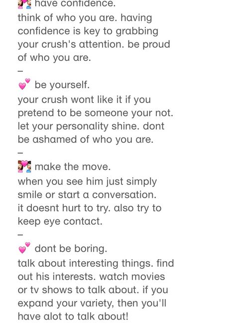 How to talk to your crush part 1 Small Talk With Your Crush, Things To Talk With Your Crush, Talking To Your Crush Tips, How Talk To Your Crush, Talk To Crush Tips, How To Talk To Him Crush, How To Talk To Him In Person, How To Speak To Your Crush, How To Admit To Your Crush You Like Them