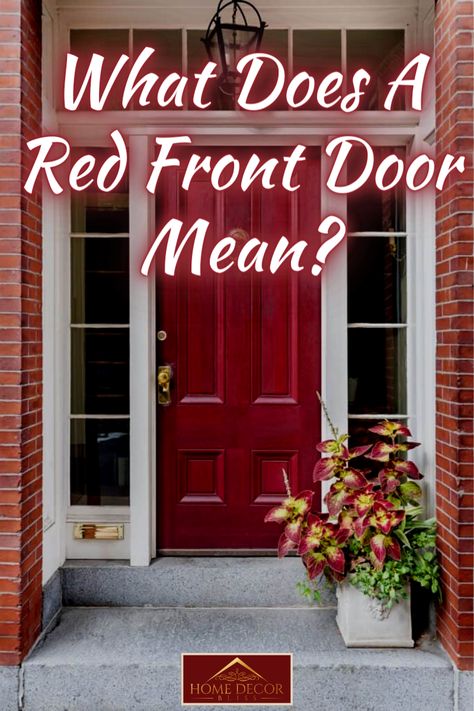 Exterior House Colors Red Door, Red Front Doors Farmhouse, Burgundy Storm Door, Red Door Meaning House, Dark Burgundy Front Door, Red Entrance Door, White House Black Trim Red Door, Red Composite Front Door, Red Front Door With Sidelights