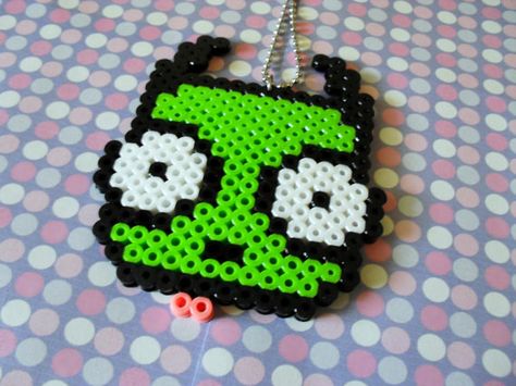 g perler beads Gir Invader Zim Perler Beads, Invader Zim Perler Beads, Pearler Beads Ideas Aesthetic, Kandi Designs, Invader Zim Gir, Zim Gir, Pokemon Perler, Easy Perler Bead Patterns, Pixel Beads