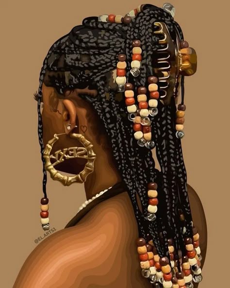 Melanin Asthetic Picture, African Girl Aesthetic, Fresh Braids, Black People Art, Black Power Art, Black Woman Artwork, Natural Hair Art, Afrique Art, Art Procreate