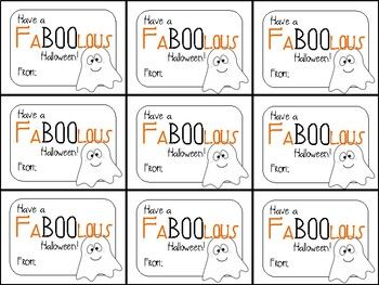 Printable Cute Halloween Gift Tag (Have a FaBOOlous--fabulous--Halloween) Fall Gift Tags Cricut, Kids School Gifts, Sick Gift, Printable Halloween Tags, Halloween Treat Tags, Classmates Gifts, Boo Gift, Halloween School Treats, Halloween And Fall