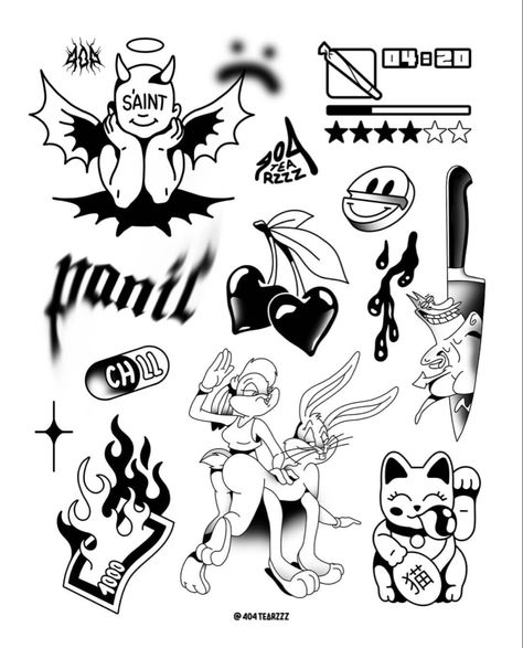 Doodle Diary, Petit Tattoo, Flash Tattoo Designs, Tattoo Flash Sheet, Doodle Tattoo, Sketch Tattoo Design, Tattoo Stencil Outline, Tattoo Style Drawings, Small Hand Tattoos