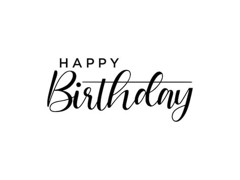 Happy birthday text lettering calligraph... | Premium Vector #Freepik #vector #happy-text #typography-poster #typography-background #handwritten One Word Lettering, Happy Birthday Written In Style, Happy Birthday Aesthetic Text, Happy Birthday Words Fonts, Happy Birthday Lettering Fonts, Happy Birthday White Background, Happy Birthday Design Ideas, Happy Birthday Font Aesthetic, Birthday Font Design