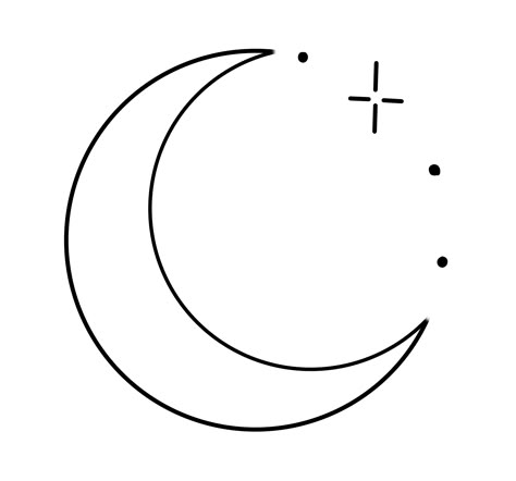 Moon Tattoo Simple Crescent, Moon Small Drawing, Easy Moon Tattoo Designs, Crescent Moon Tattoo Stencil, Basic Moon Tattoo, Outline Moon Tattoo, Cresent Moon Drawing Easy, Simple Moon Tattoos For Women, Crescent Moon Drawing Simple