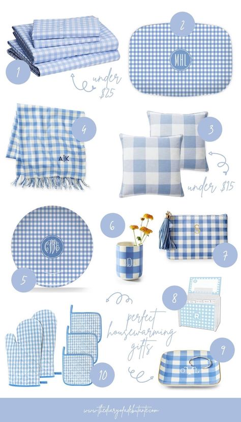 Blue Gingham Decor, Gingham Home Decor, Gingham Party Decor, Blue Gingham Party, Gingham Decor, Modern Office Space Design, Decorating With Blue, Gingham Decorations, Gingham Sheets