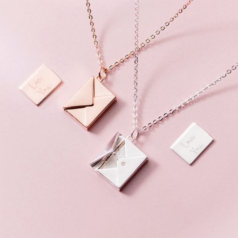 Young Adult Gift Guide ⋆ Design Mom Envelope Necklace, Letter Pendant Necklace, Letter Pendants, Sterling Silver Necklace Pendants, Love Letter, Letter Necklace, Love Necklace, Locket Necklace, Silver Pendant Necklace