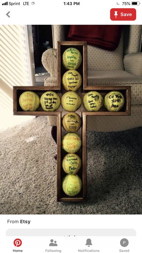 Softball Cross Softball Cross, Softball Bedroom, Softball Room, Softball Decorations, Softball Ideas, Softball Party, Softball Crafts, Senior Softball, Softball Stuff