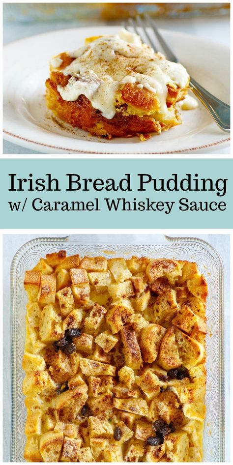 Irish Pudding, Authentic Irish Desserts, Whiskey Recipes Food, Irish Dessert, Whiskey Bread Pudding Recipes, Authentic Irish Recipes, Irish Crockpot Recipes, Traditional Irish Recipes, Irish Foods