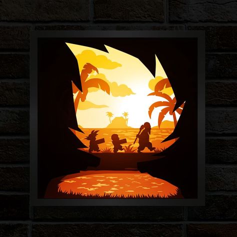 Ligth Box, 3d Paper Art, Handmade Stuff, 3d Paper, Anime Dragon Ball, Paper Cut, 3d Print, Paper Lamp, Shadow Box