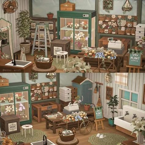 Acnh Flower House, Acnh Happy Home Paradise Roommate Ideas, Animal Crossing Flower Shop Ideas, Acnh Flower Shop Ideas, Acnh Basement Design Ideas, Acnh Dlc Ideas, Acnh Apparel Shop Ideas, Acnh Hhp Ideas, Flower Shop Animal Crossing