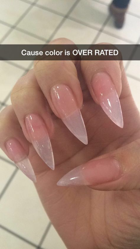 I love my nails like this stiletto nails nude Stilleto Almond Nails Long, Clear Acrylic Nails Almond Long, Super Long Almond Nails, Rounded Stilleto Nails Long, White Nails Acrylic Stilettos, Slitetto Nails, Korean Stilleto Nails, Long Classy Nails Simple, Simple Stilleto Acrylic Nails