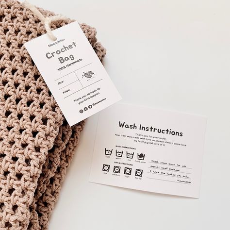 Crochet Business, Printable Thank You Cards, Business Thank You Cards, Business Thank You, Thank You Tags, Handmade Business, Identity Design, Crochet Bag, Card Template