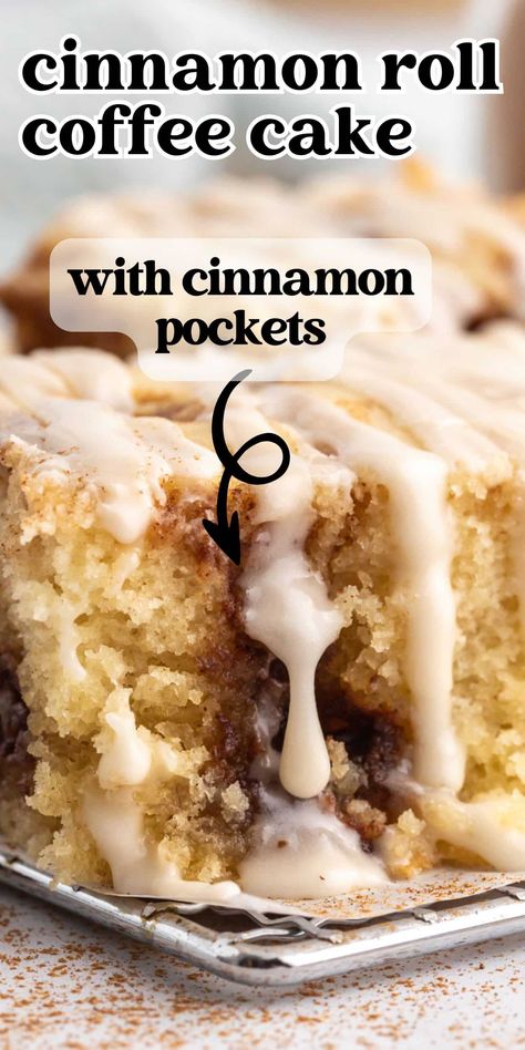 Cinnamon Dessert Recipes, Cinnamon Roll Coffee Cake, Cinnamon Roll Coffee, Cinnamon Roll Desserts, Easy Coffee Cake, Breakfast Cake Recipes, Cinnamon Desserts, Breakfast Coffee Cake, Rolls Homemade