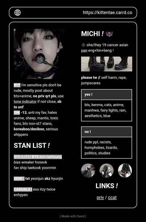 made by me Dark Carrd Background, Carrd Co Inspo Simple, Carrd Theme Idea, Carrd Co Theme Dark, Dark Carrd Theme, Card Stuff Dark, Aesthetic Carrd Themes, Card Co Idea, Carrd Inspo Template Dark