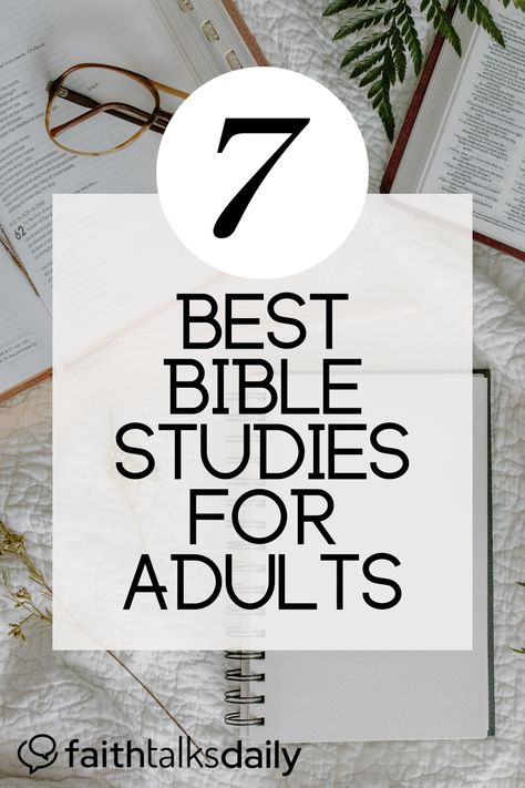 Whether you are looking to start studying the Bible, or just looking for a fresh take, these 7 Bible studies are wonderful resources!#Biblestudy #adultBiblestudy #faithtalksdaily Old Testament Bible Study, Adult Bible Study Lessons, Small Group Bible Study Lessons, Ways To Read The Bible, Young Adult Ministry, Studying The Bible, Small Group Bible Studies, Old Testament Bible, Start Studying