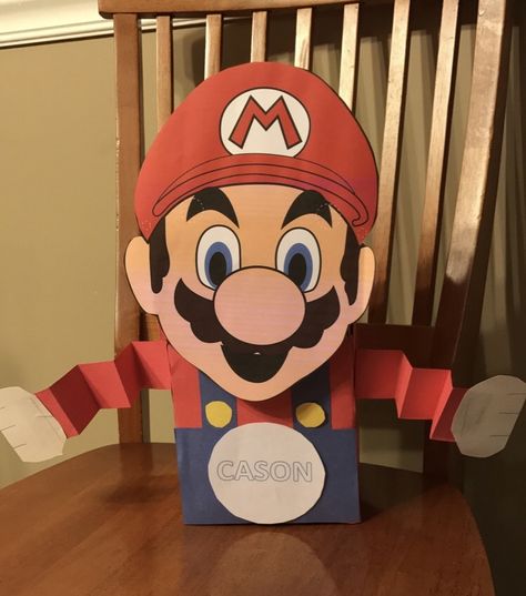 Mario Bros Valentines Boxes, Mario Valentine Box Ideas, Super Mario Valentine Boxes, Mario Valentines Boxes, Roblox Valentines Boxes, Mario Valentines, Vday Diy, Valentine Mailboxes, Treat Boxes Diy