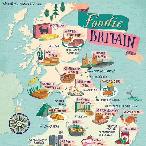 Map Roadtrip Tips, Map Of Britain, Trip Games, Food Map, England Map, Buttery Shortbread, Visiting England, Peak District, The United Kingdom