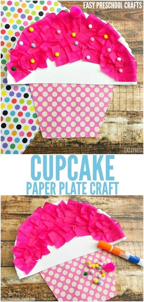 Paper Plate Cupcake Craft, Cupcake Craft Preschool, Food Crafts Preschool, Cat Crafts Preschool, Cupcake Craft, Cats Crafts, Preschool Birthday, Cupcake Crafts, Easy Preschool Crafts