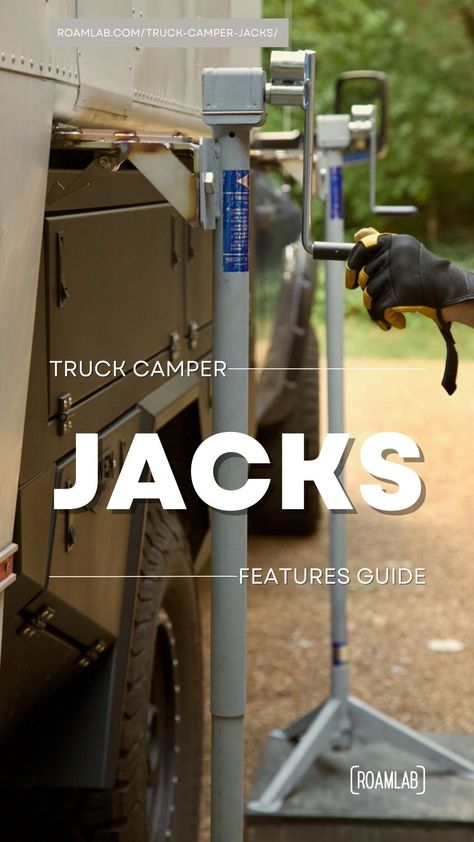 Jacks are a critical purchase for any truck camper owner, and getting the right set can mean the difference between a camper sitting snug in your truck bed or tipped over on its side. Understand the critical features that distinguish truck camper jacks and how to pick the right set for your rig. Truck Camper Renovation, Truck Upgrades, Camper Jacks, Slide In Truck Campers, Pop Up Truck Campers, Pickup Camper, Slide In Camper, Truck Bed Camper, Trailer Jacks