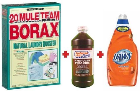 Outdoor furniture cleaning solution: to 1 gallon of hot water, add: 1 cup Borax, ½ cup hydrogen peroxide, ¼ cup liquid dish soap (whatever you have on hand, but I like Dawn). Stir to dissolve Borax, then apply to furniture & cushions with a brush or scrubby sponge (check fabric for colorfastness, but peroxide would usually have to stand on fabric for hours to have a bleaching effect, if any). Rinse & repeat, if necessary. Clean Outdoor Furniture, Cheap Outdoor Furniture, Cheap Patio Furniture, Cheap Patio, Furniture Cleaner, Natural Laundry, Ocean Air, Liquid Dish Soap, E Dawn