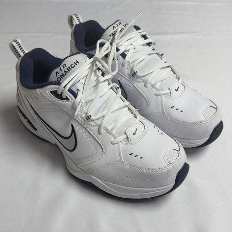 New! Nike AIR MONARCH Walking Shoe Men's Size 12 4E EEEE White Navy Blue Extra Wide was just added to eBay. Check it out! #eBay #eBaySeller Nike Monarch, Fiat X19, Nike Air Monarch Iv, Air Monarch Iv, Nike Air Monarch, Athletic Shoes Nike, Mens Walking Shoes, New Nike Air, New Nike