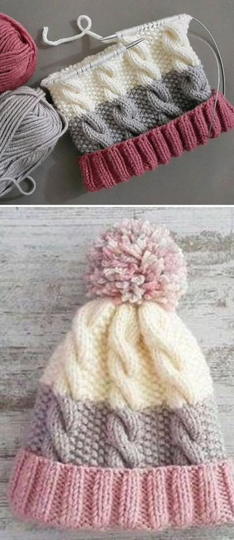 Knitted Cable Hat Pattern Free, Knit Cable Hat Pattern Free, Cable Hat Pattern Free, Cable Knit Hat Pattern, Intermediate Knitting Patterns, Beanie Knitting Patterns Free, Cable Knit Beanie, Hat Patterns Free, Knitting Patterns Free Hats