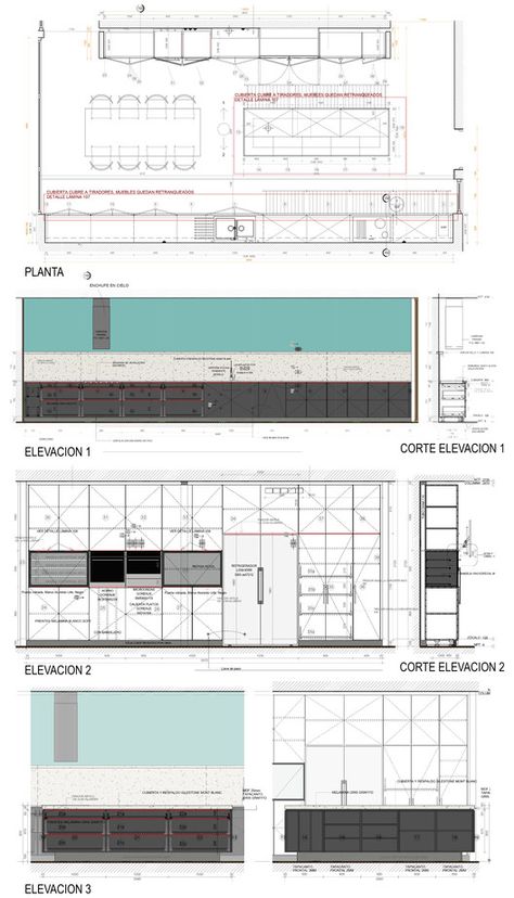 Kitchen Details Drawing Plan, Kitchen Details Drawing Interior Design, Kitchen Details Drawing, Kitchen Design Details, Gallery Kitchen Ideas, Furniture Details Drawing, Kitchen Elevation, Details Drawing, Interior Presentation