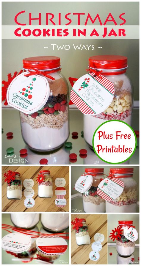 Christmas Cookies In A Jar, Mason Jar Gifts Recipes, Mason Jar Cookie Recipes, Diy Gifts For Christmas, Christmas Jar Gifts, Cookies In A Jar, Mason Jar Christmas Gifts, Mason Jar Cookies, Christmas Cookie Jars