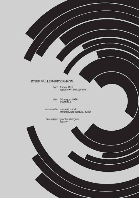 Josef Müller-Brockmann | Biography, Designs and Facts Josef Muller Brockman, Josef Müller-brockmann, Swiss Modernism, Joseph Muller, International Typographic Style, Dynamic Composition, Swiss Style, History Of Art, Study Architecture