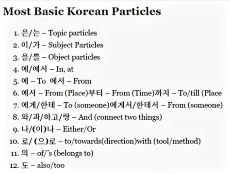 Korean Particles List, Korean Sentence Structure, Korean Learning Apps, Korean Practice, Learning Korean Grammar, Korean Vocab, Korean Slang, Korean Grammar, Learn Basic Korean