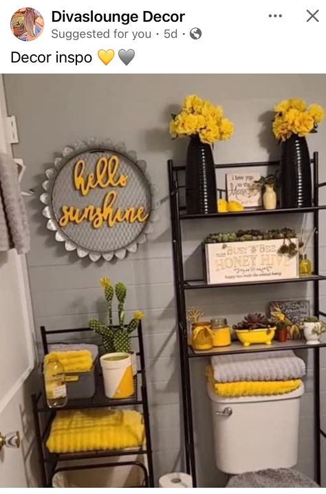 Yellow Black White Bathroom, Grey And Yellow Bathroom, Gray And Yellow Bathroom, Gray And Yellow Bathroom Accessories, Yellow Grey Bathroom, Gray And Yellow Bath Towels, Yellow Bathroom Decor, Yellow Bathroom, I Love You Honey